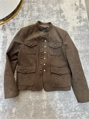 NEW Mango Brown Houndstooth Military Field Jacket